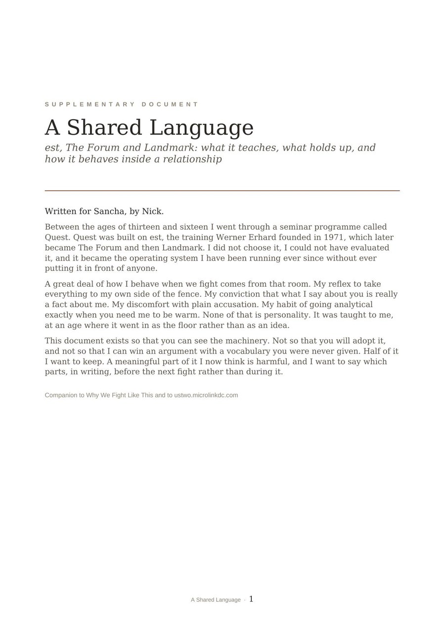 A Shared Language, cover page